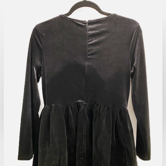 SHEIN Black Velvet White Bow Front Dress - Picture 2 of 6